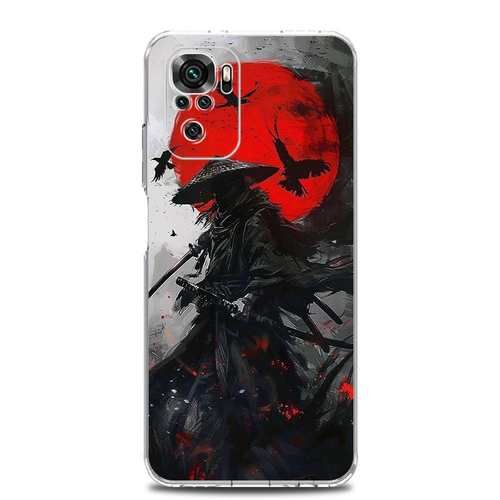Чехол для телефона для Xiaomi Redmi Note 15 14 13 12 4G 10 11 Pro Plus 5G 14C 13C 12C 10C Мягкий ТПУ чехол Японский Бусидо Самурай