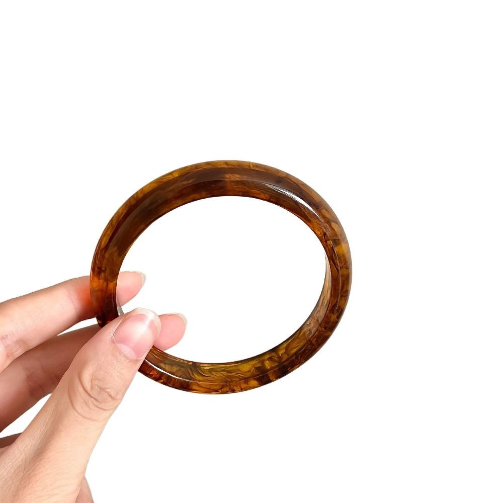 Minimalist Resin Bangles Geometric Retro Hand Ring Unique Chunky Bracelets Girls Gift