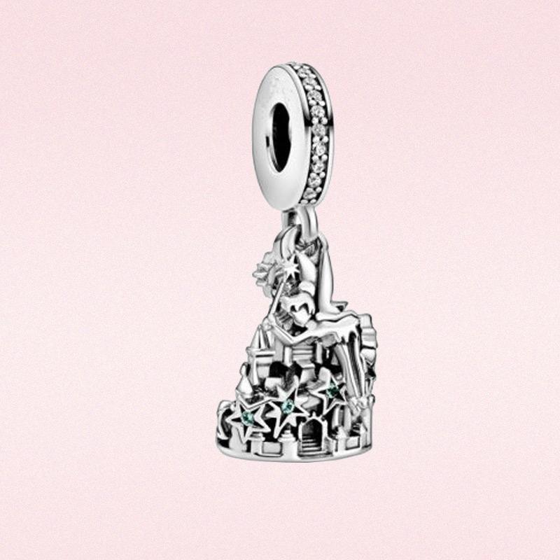 925 Silver Charm Magic Elf Castle Dangle Charm Pengdant Fit Original Bracelet Women Jewelry Gift