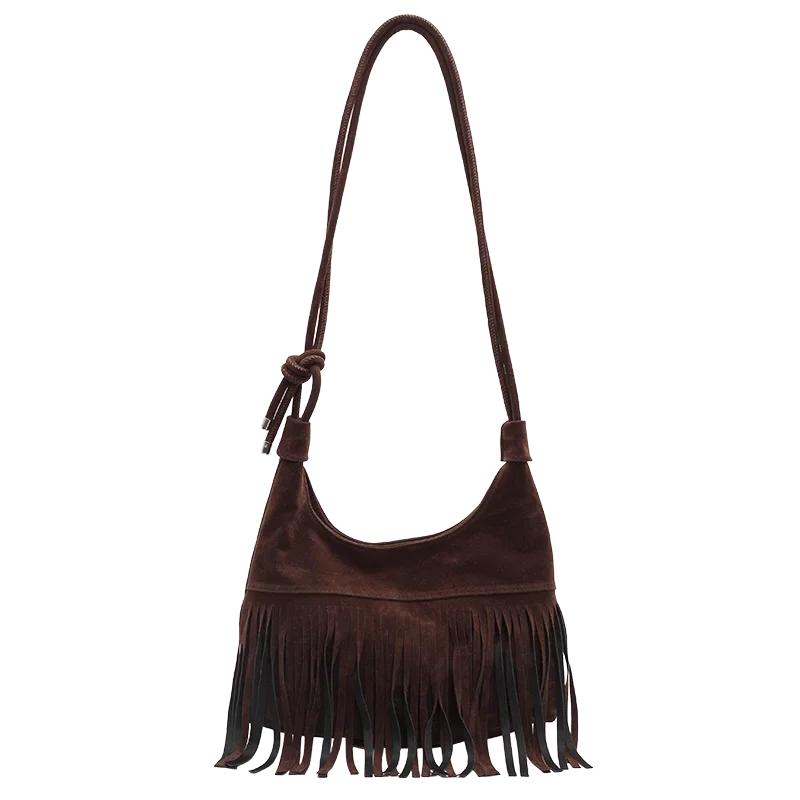 Большая вместимость внутреннего отделения с бахромой, швейные нитки, сумки через плечо, горячая распродажа, женские сумки из ПУ на молнии