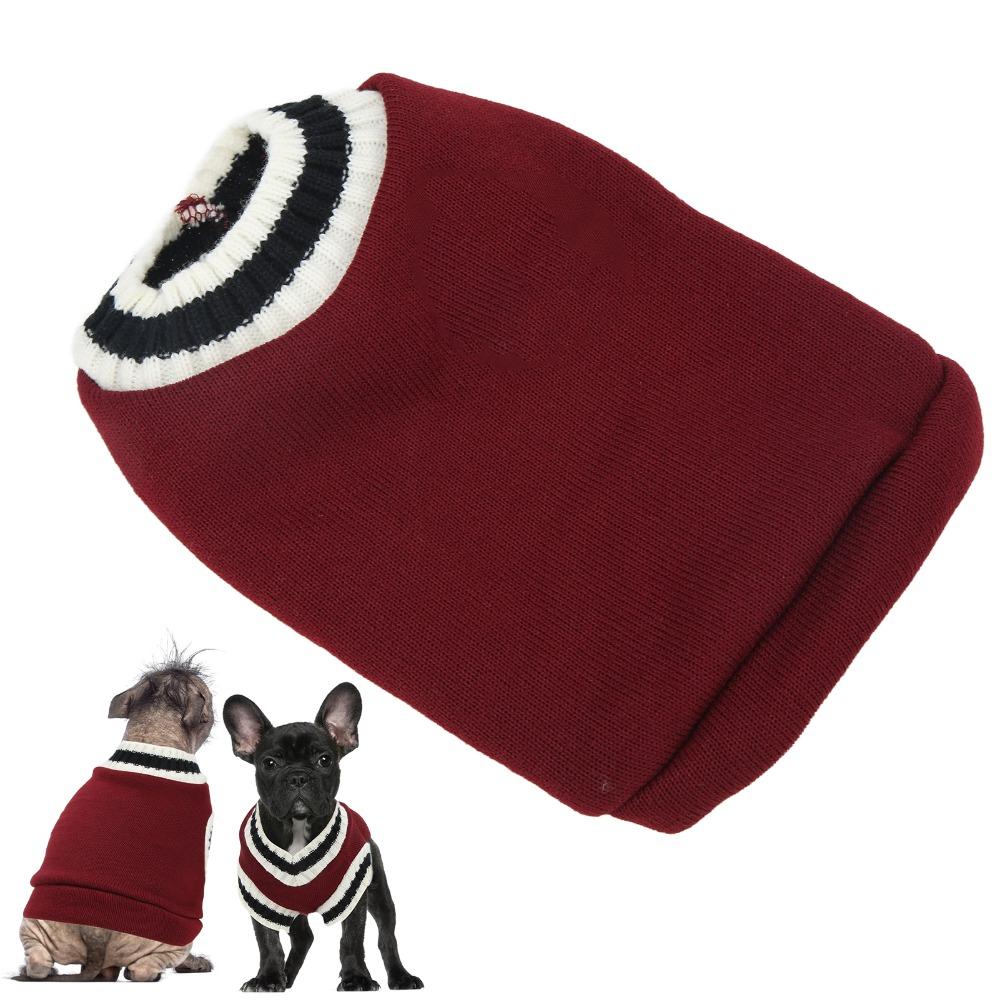 V-Neck Dog Knitted Vest Three Dimensional Tailoring Pet Knitting Clothes Pet Knitwear Chinchilla