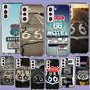 Чехол для телефона America Route 66 для Samsung Galaxy S25 Edge S24 S23 FE S21 S20 S10 Plus S22 S26 Ultra Чехол Прозрачные Чехлы ТПУ Capa She