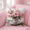 Наволочка Подушка Чашка с Цветами Мягкая Плюшевая Ткань Двусторонняя Печать Декоративная Для Дома Гостиная Подарок Наволочка
