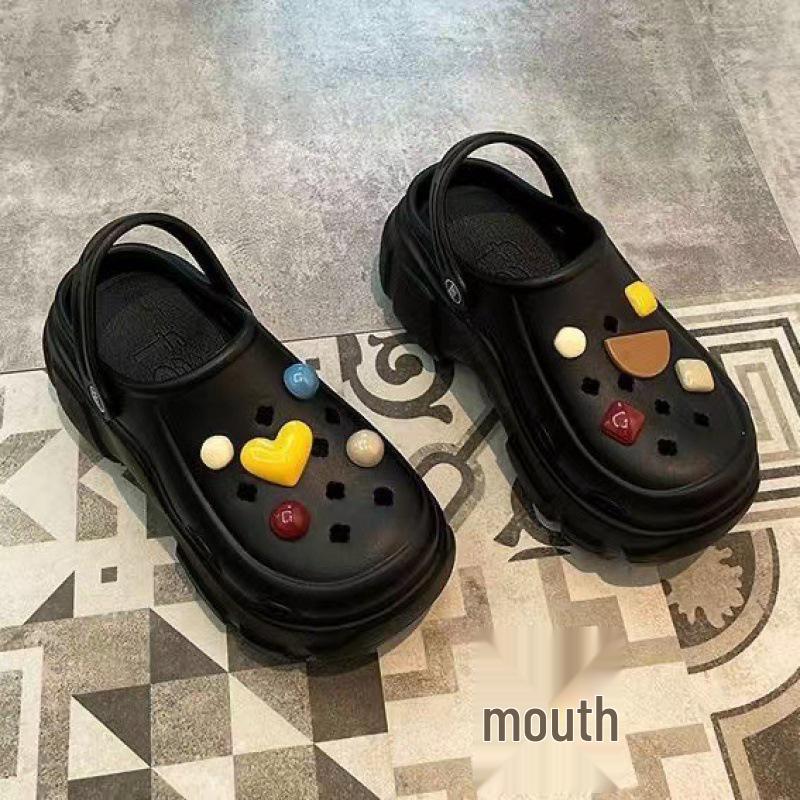 Женские клоги на толстой подошве, увеличивающие рост: Стильные Нескользящие, Дышащие, с Закрытым Носком для Ношения на Улице, в Офисе, Операционной или Летом.