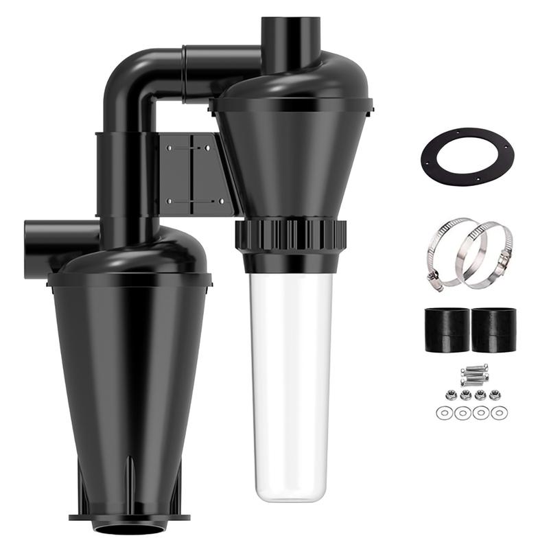 Double Filtration Cyclone Dust Collector 50mm/2'' DIY Turbocharged Woodworking Filter Industrial Separator Collector Canister
