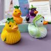 Vegetable Duck Statue Cartoon Corn Carrot Eggplant Cabbage Duck Resin Figurine Home Office Desktop Decoration Ornament