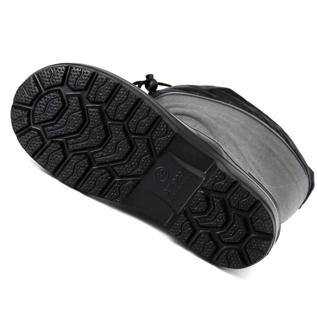 Флисовые теплые высокие резиновые сапоги мужские черные легкие хлопковые резиновые сапоги с тремя защитными свойствами