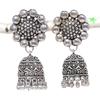 Натуральный индийский вид Джумки с драгоценными камнями Серебряные племенные балийские серьги 1,85" H1d99