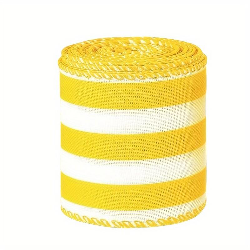 Charming Bee Festival Yellow Gingham Dot And Stripe Burlap Ribbon For Event Decoration And Gift Wrapping