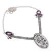 Natural Dendrite Opal, Amethyst 925 Sterling Silver Jewelry Necklace 18" F2s89