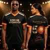 Футболка Stevie Wonder Songs in The Key of Life 50th Anniversary Tour, с V-образным вырезом, летняя, с коротким рукавом, унисекс, уличный стиль, с принтом