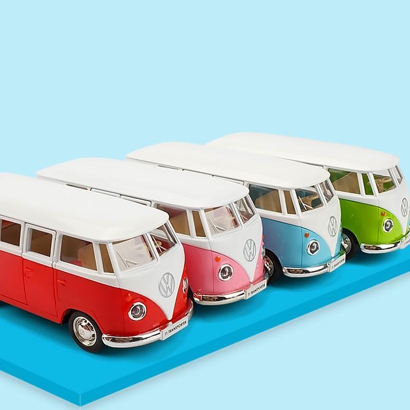 Моделирование изысканных литья под давлением и игрушечных автомобилей VW T1 Transporter 1950 года, классический автобус RMZ city 1:Модель из 36 сплавов с откатным механизмом