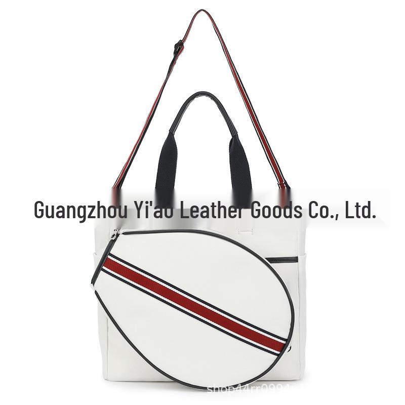 Canvas Striped Tennis Tote: Fashionable Ladies' Crossbody Handbag & Beach Sports Bag