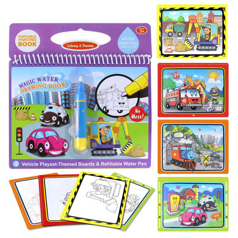 Волшебная книжка-раскраска для рисования водой, с волшебной ручкой, доска для рисования, детские игрушки, подарок на день рождения