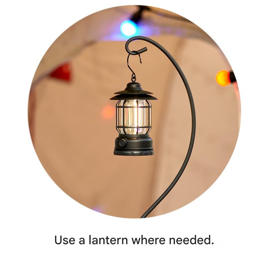 Hanging Rechargeable LED Camping Lantern, (Black)