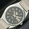 ВОССТАНОВЛЕННЫЕ МУЖСКИЕ ЧАСЫ SEIKO 5 AUTOMATIC, СДЕЛАНО В ЯПОНИИ, ЧЕРНЫЙ ЦИФЕРБЛАТ, ИЗГОТОВЛЕНЫ НА ЗАКАЗ a440044-2 QV90-a440044