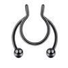 1 Piece Women Fake Septum Nose Stud Colorful Nose Ring Jewelry Stainless Steel Non Piercing AVE