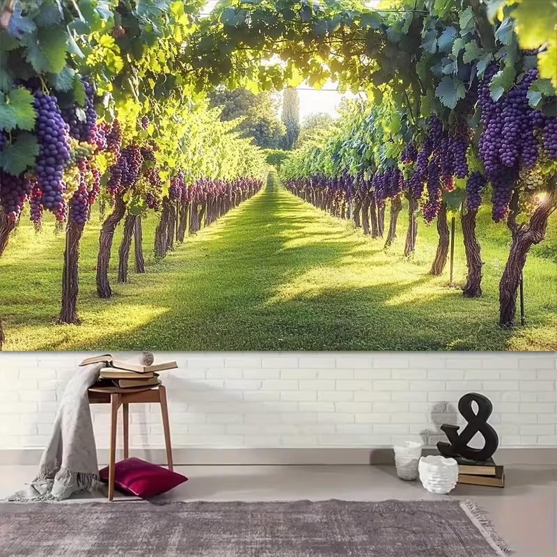 2D Vineyard Backdrop for Wine Tasting and Harvest Festival Photograph