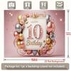1pc Birthday 10th Glitter Balloon Elegant Hanging Banner Golden Polyester
