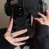 Роскошный силиконовый кожаный чехол с темными цветами для iPhone 13 14 Plus 12 11 16 15 Pro Max Mini X XS XR 7 8 SE, противоударный, с полным покрытием