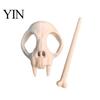 Skull Hairpin Hair Stick, 3D Printed Gothic Clip with Bone Halloween Accessory for Women Bun, Updo Styling Durable