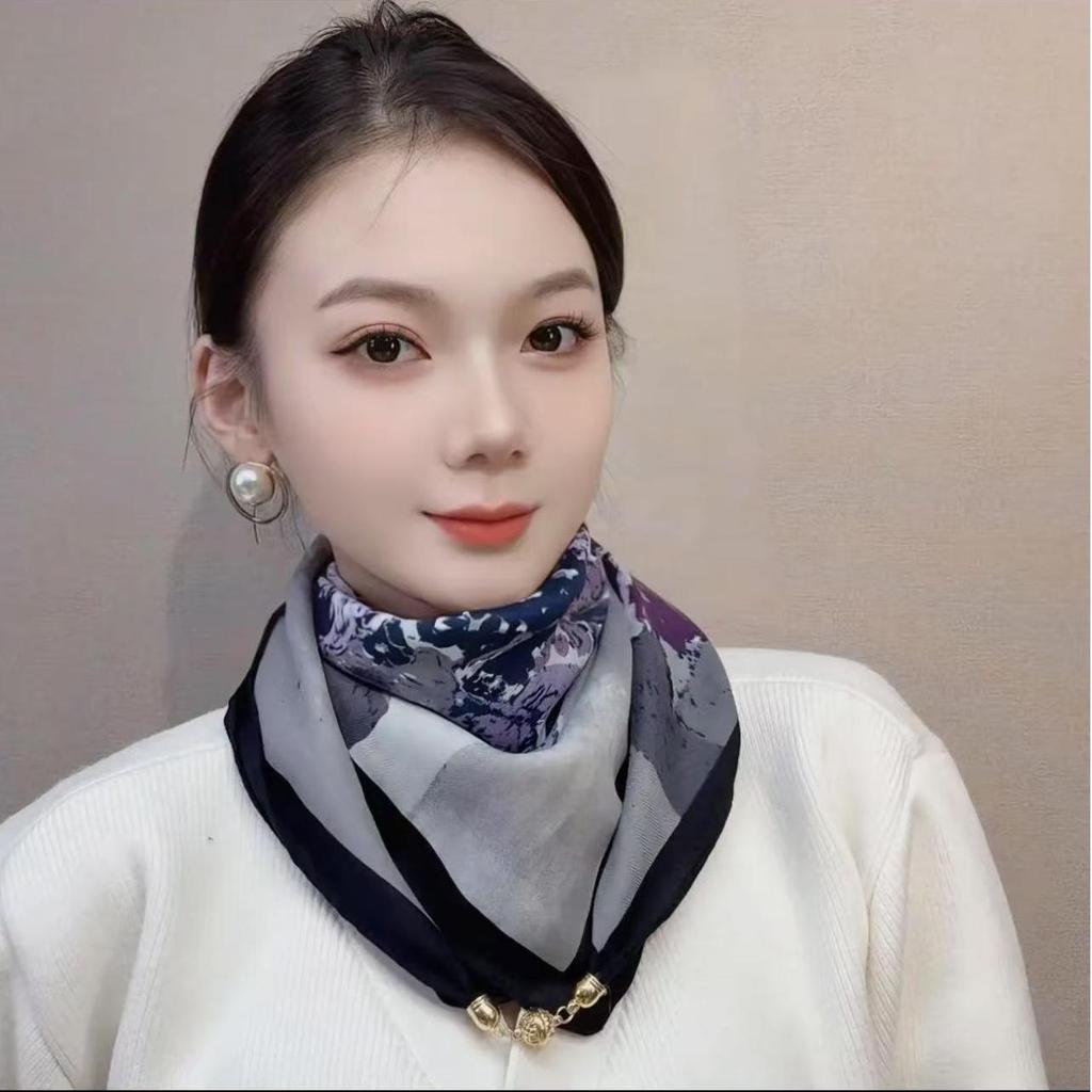 Spring & Autumn Influencer Silk Scarf: Trendy, Versatile, Elegant Style for Ladies