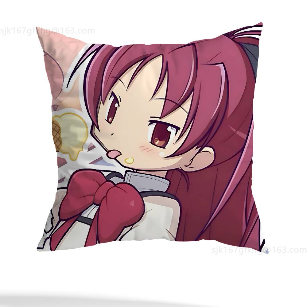 Puella Magi Madoka Magica Наволочка Наволочка против пылевых клещей Невидимая молния Шелковистый короткий плюш Наволочка для диванной подушки