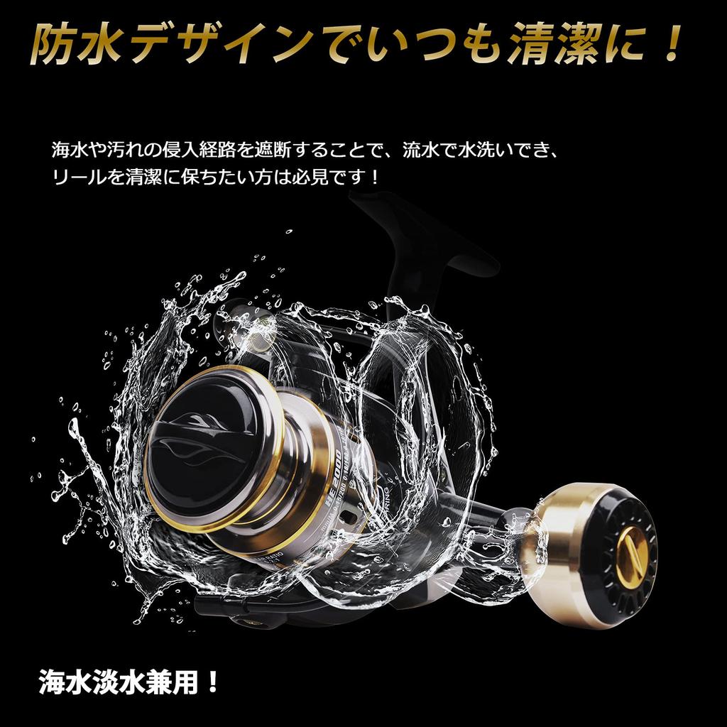 SHADDOCK Spinning Reel, Sea Fishing, 3000, Long-distance Casting Reel, Bass, Sea Bass, Jigging, Perfect for Beginners, All Metal, 12BB, 5.2:1, Shock