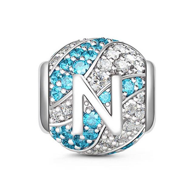 Круглые бусины из стерлингового серебра 925 пробы с буквами алфавита, подходят оригинальные модные браслеты «сделай сам» для женщин, подарочные ювелирные изделия