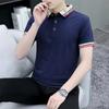 Мужская летняя рубашка поло с коротким рукавом и свободными лацканами, повседневная мужская футболка с коротким рукавом