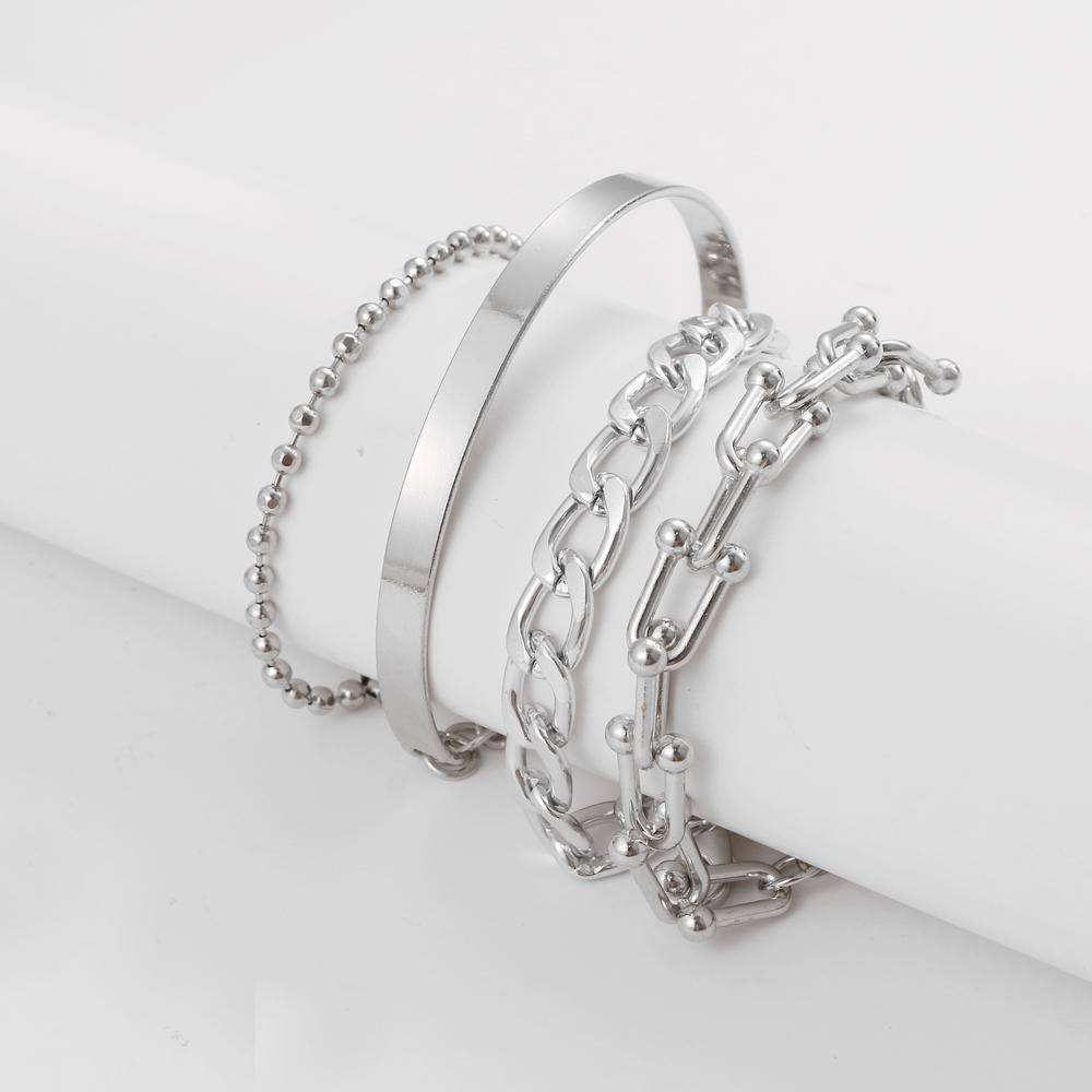 Fashion Jewelry Gold Plated Bangles Double Layer Flower Love Heart Metal Bracelets for Women Gift
