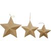 Decorative Stars - Handmade - Paper Mache - 5 Points - To Hang - Brown