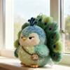 Green Peacock Peacock Plush Toy Polyester Bag Accessories Peacock Plush Doll  Handbag Decoration