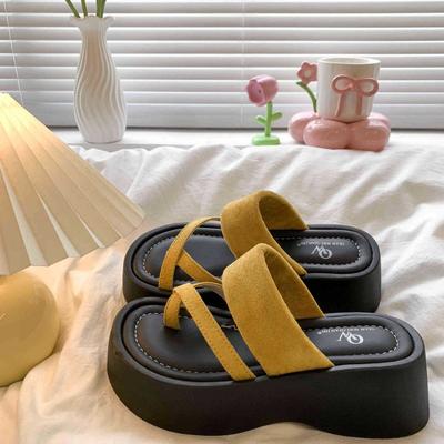 Cake Туфли на толстой подошве Шлепанцы Женские летние и весенние пляжные сандалии Шлепанцы Boken