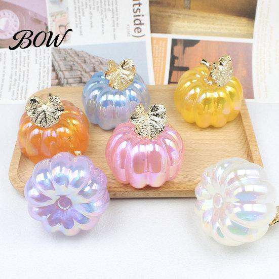 Halloween Gift Idea Acrylic Simulation Pumpkin Decor, Fake Lightweight Centerpiece Ornament for Table Car, Spooky Party Compact Decoration