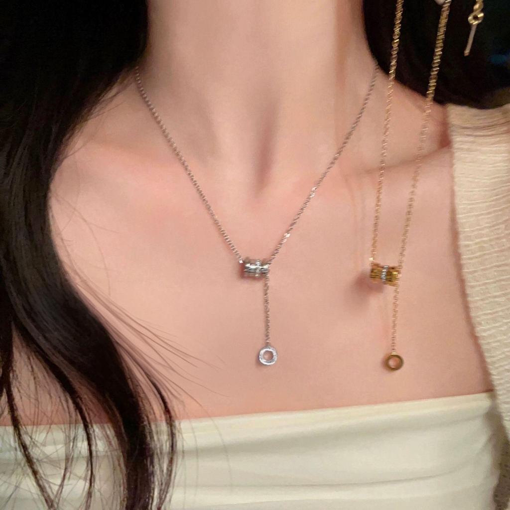 Женское летнее роскошное ожерелье из титановой стали - Дизайн высокого класса, кулон на ключицу