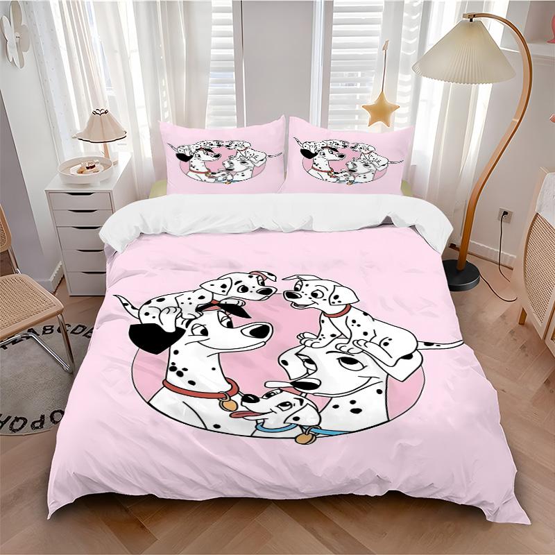 Dalmatian Dogs Circle Print 3Pcs Bedding Setduvet Cover With 2 Bedropillowcase Home Birthday Gift