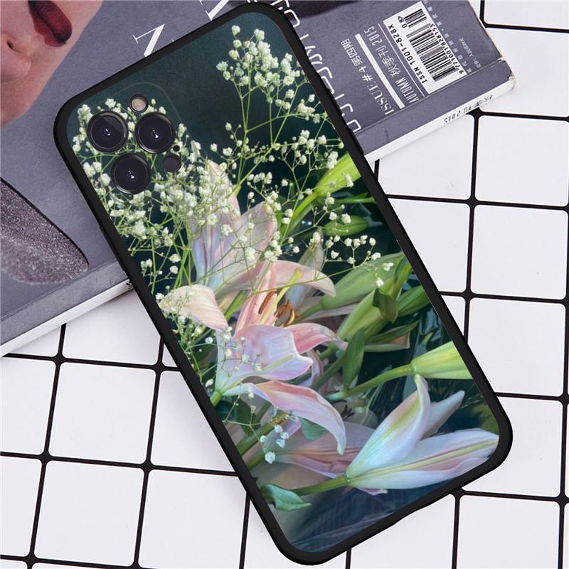 Чехол для телефона с цветами лилии для iPhone 14 11 12 13 Mini Pro Max 8 7 6 6S Plus X SE 2020 XR XS Funda Case