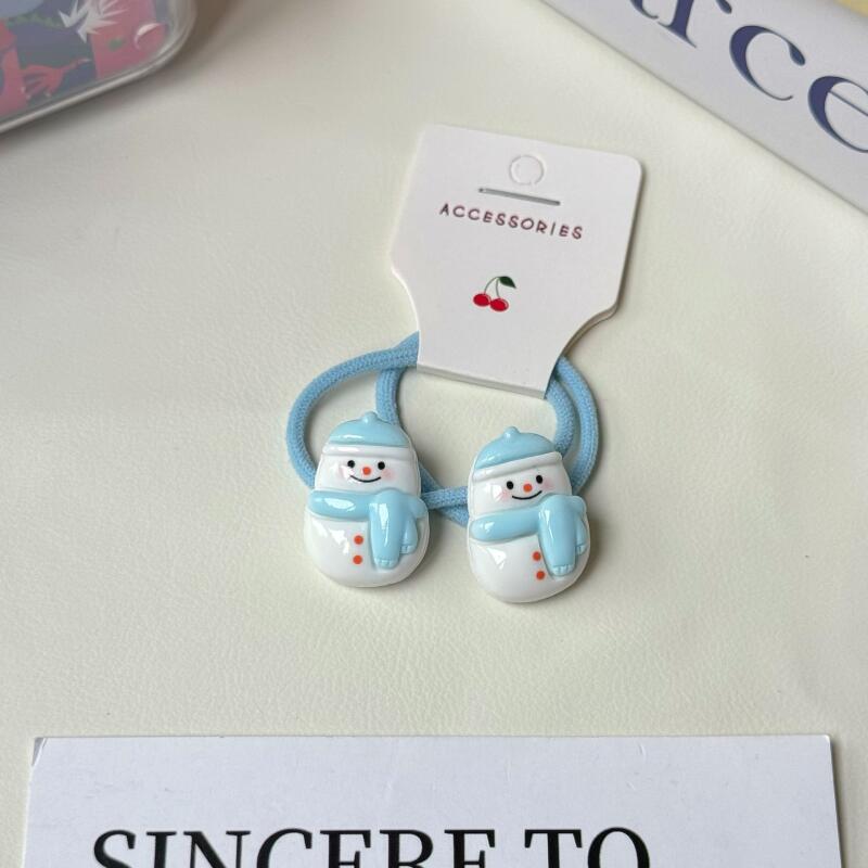 Детские рождественские резинки для волос, праздничные резинки для волос для девочек, конфетных цветов, высокоэластичные мягкие резинки для хвоста, праздничные аксессуары для волос