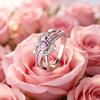 New double-twisted wire heart-shaped design micro-inlaid zircon hollow ring High-end, light-luxury pure copper women's ring
