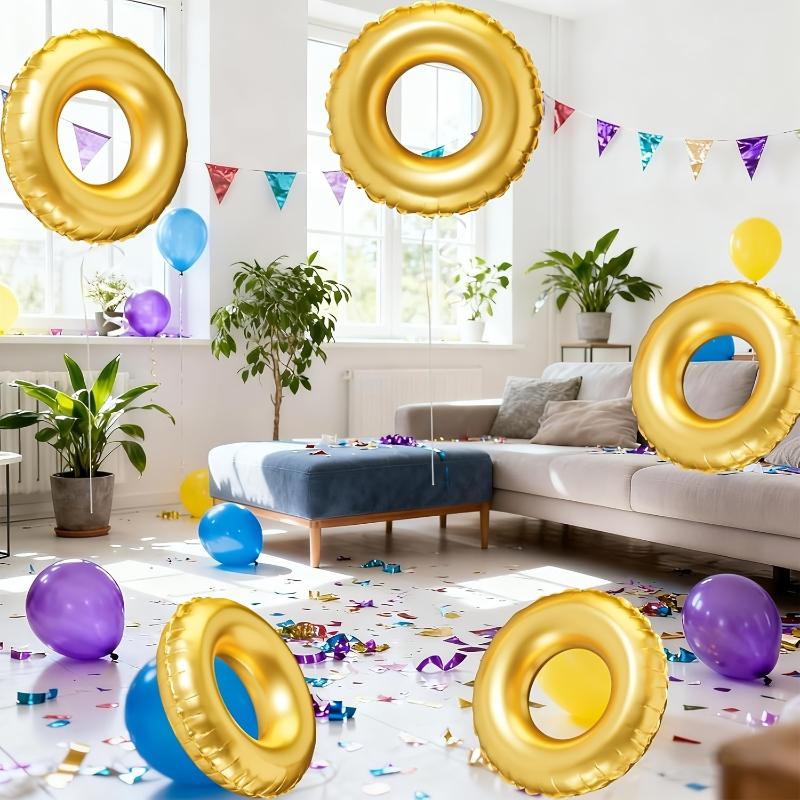 Золотые Кольца Фольгированные Шары 2/5/10/20 шт Круглой Формы Globos для Дня Рождения Свадьбы Детского Праздника Украшения