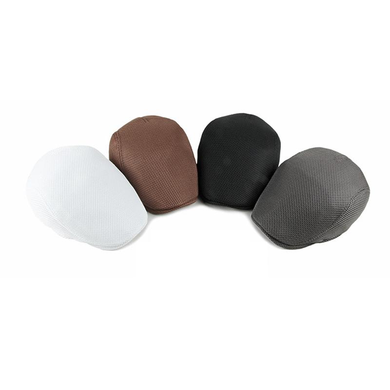 Весенне-летние мужские береты, шапки с дышащей сеткой, кепки газетчика, уличные солнцезащитные шапки, плоская кепка, регулируемые кепки