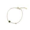 S925 Sterling Silver Plated 14K Gold Emerald Zircon Thin Bracelet Simple Women's Square Sugar Ins Light Luxury All-Match Special-Interest Design