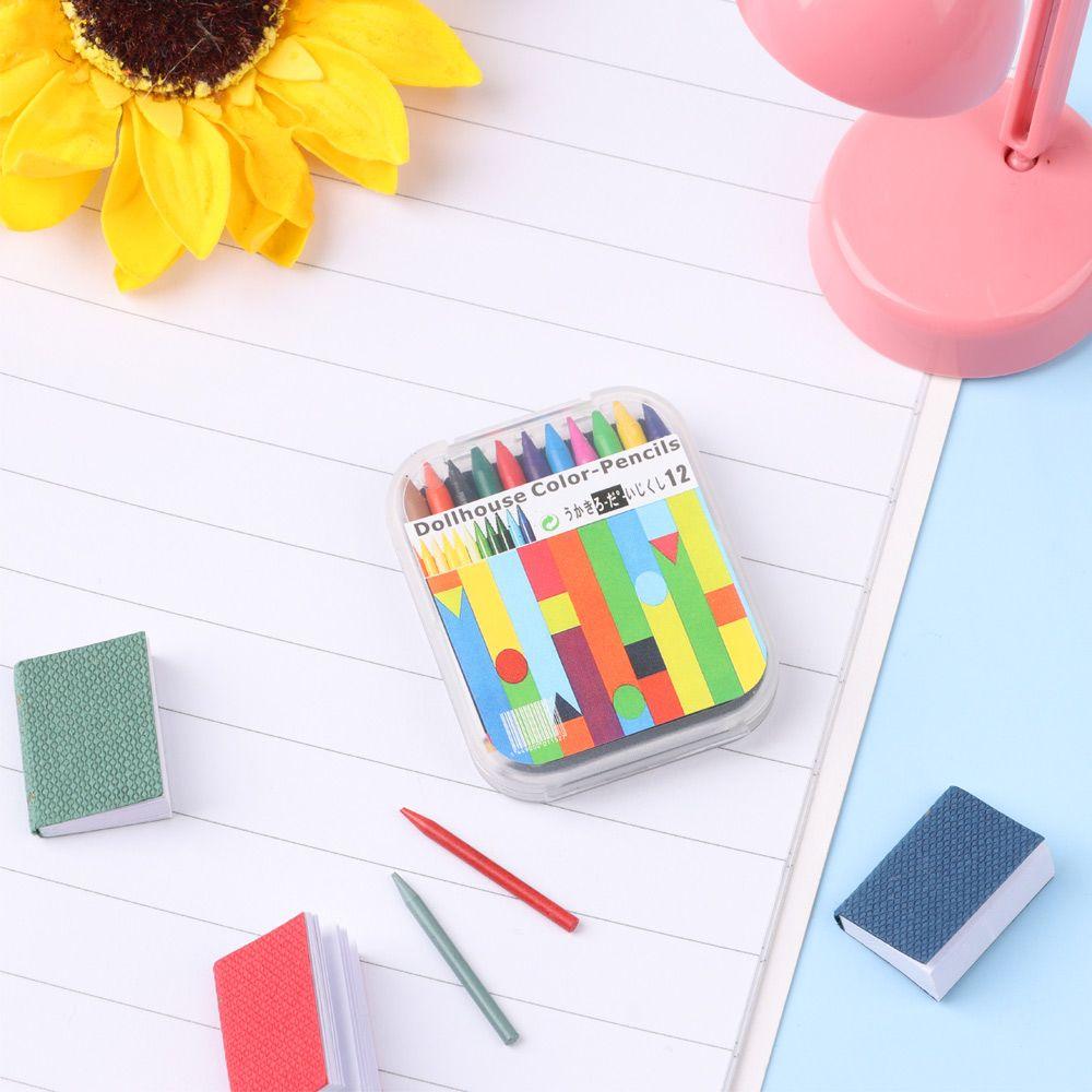 Scene Model Doll Colorful Crayon Dollhouse Decoration Miniature Color Pencil Dolls Accessories