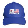 South Korea flag  USA flag Baseball Cap Quick Dry PerforUnisexce Cotton Twill Breathable Contrast Two Tone Brim
