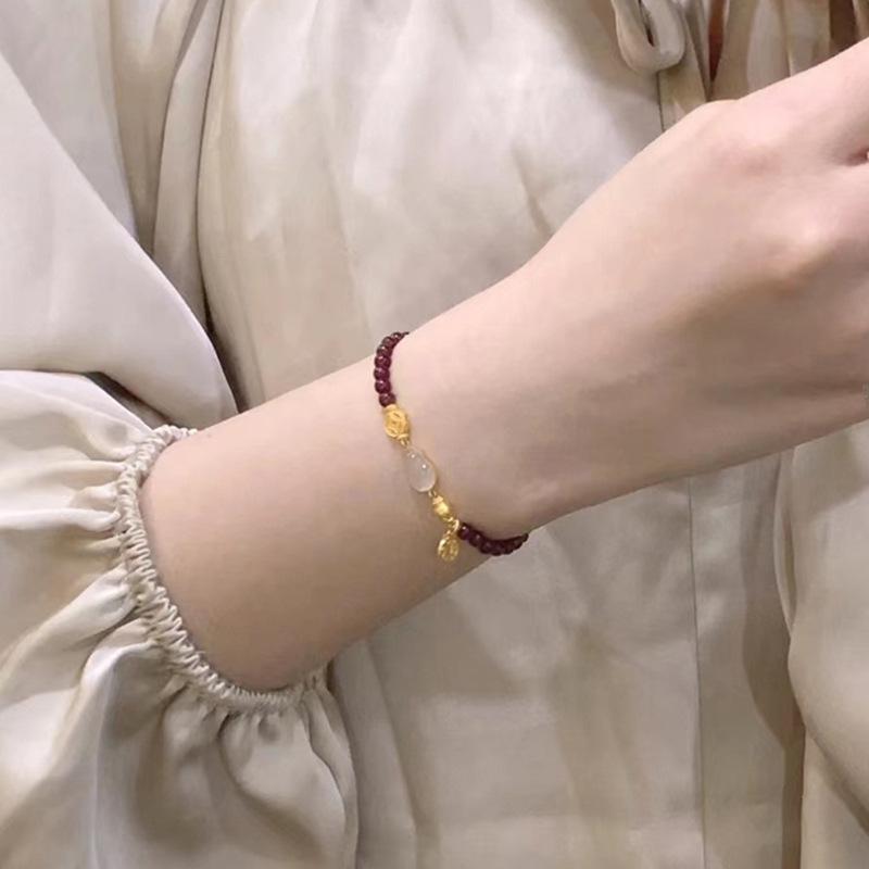 Браслет в ретро-придворном стиле с тыквой-горлянкой «Двойное счастье» - Вдохновленный нефритом, универсальный и роскошный