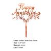 5Pcs Cake Topper Happy Anniversary Design Decorative Acrylic Dessert Pastry Cupcake Picks for Party