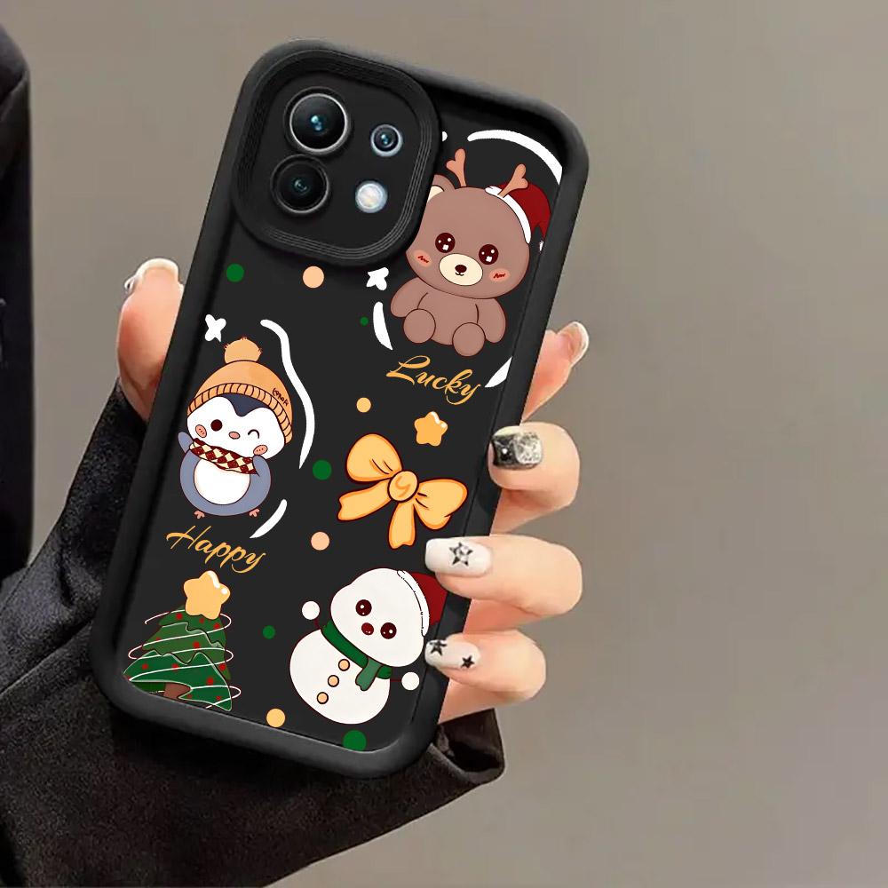 Christmas Snowman Elk Cute Phone Case For Xiaomi 17 Pro Max 15T 14T 13T 11Lite Poco X6 X7 F5 F7 M6 M7 Pro 5G Soft Perfect Cover