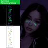Festival Night Party Supplies Halloween Temporary Tattoo Sticker, Glow in The Dark Face Stickers Body Art for Adults, Nightclub, Parties Easy