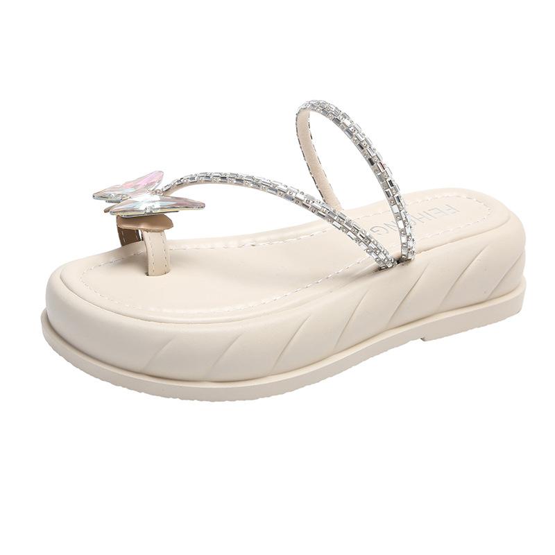 Французские однословные тапочки, женские новые швабры на толстой подошве летом 2025 года, темперамент, сандалии, фея, трендовая уличная обувь